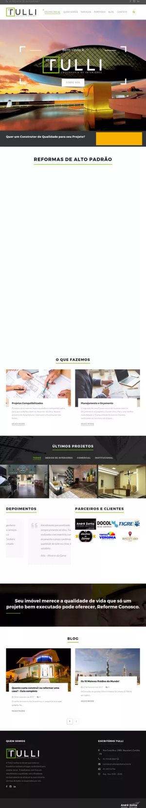 Tulli Engenharia Reforma Interiores WordPress Curitiba
